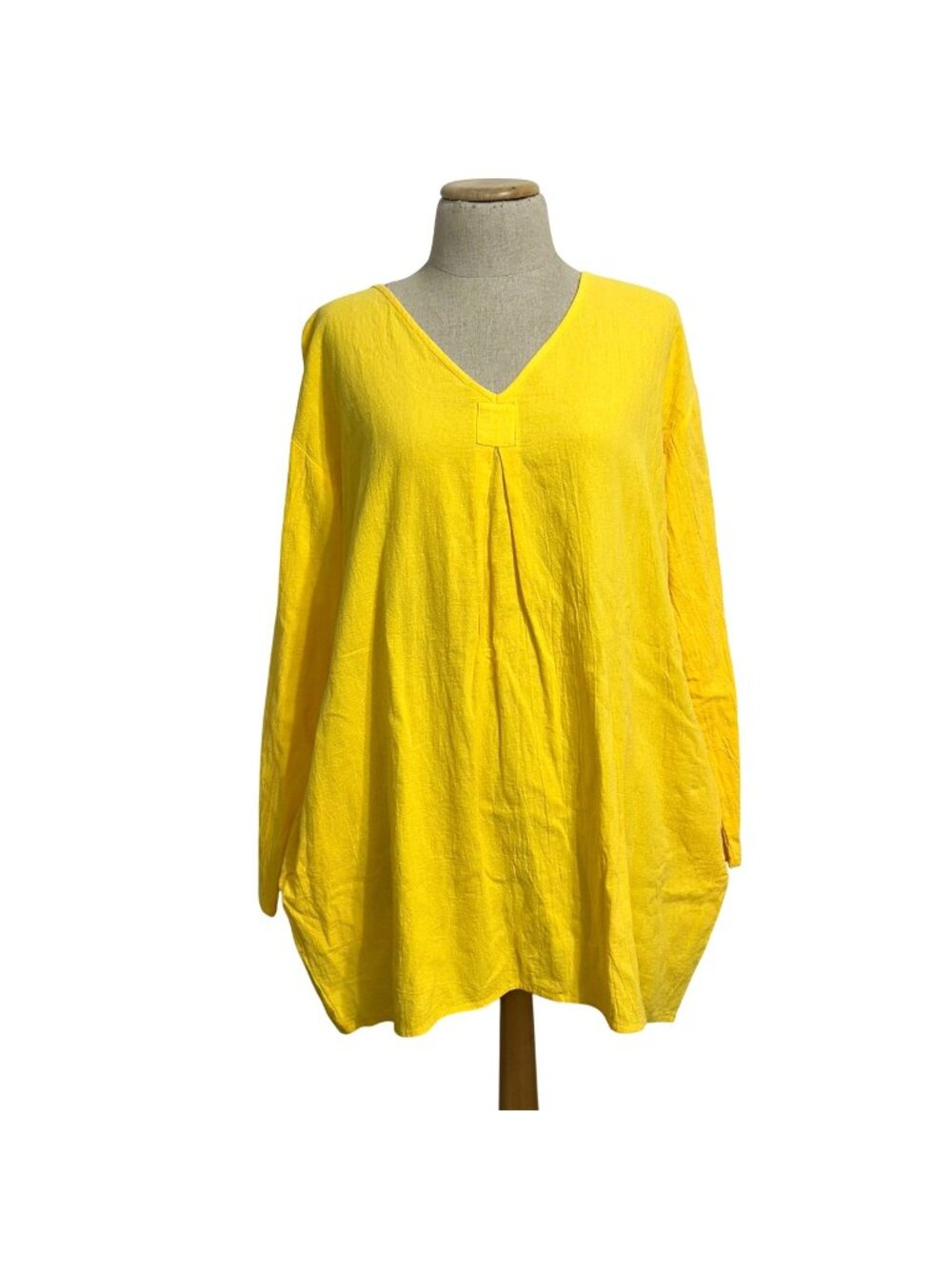 Misslook Women's Sz Large Yellow Long Sleeve Tunic Shirt